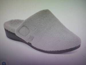 NEW VIONIC women's gemma terry slipper in lt, grey
